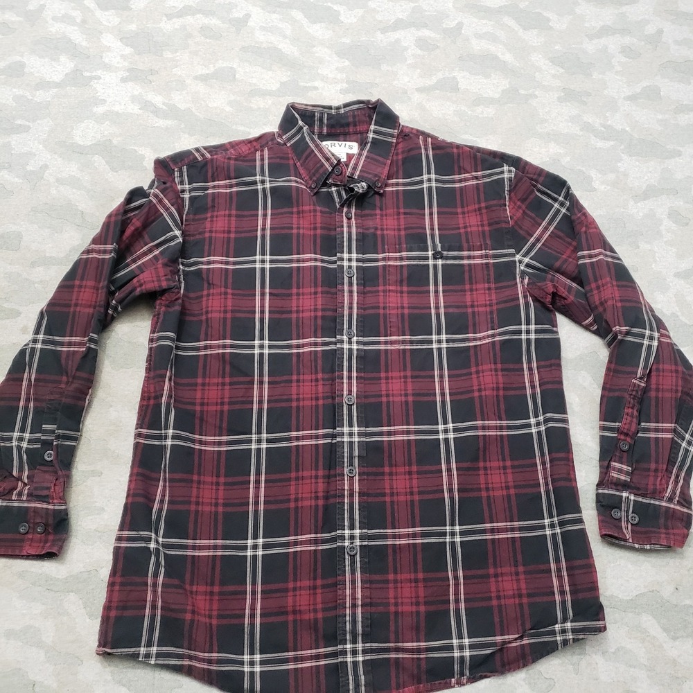 Orvis Shirt‎ Mens Large Black Plaid Pocket Long Sleeve Button Up Outdoors